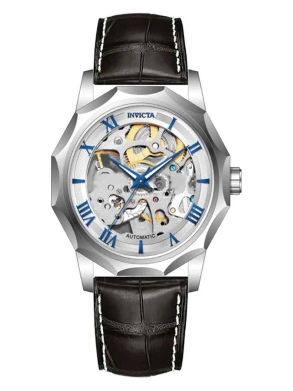 Invicta Objet D'Art Men's Automatic Watch with Brown Leather Strap (Model 69127) - Picture 2 of 6